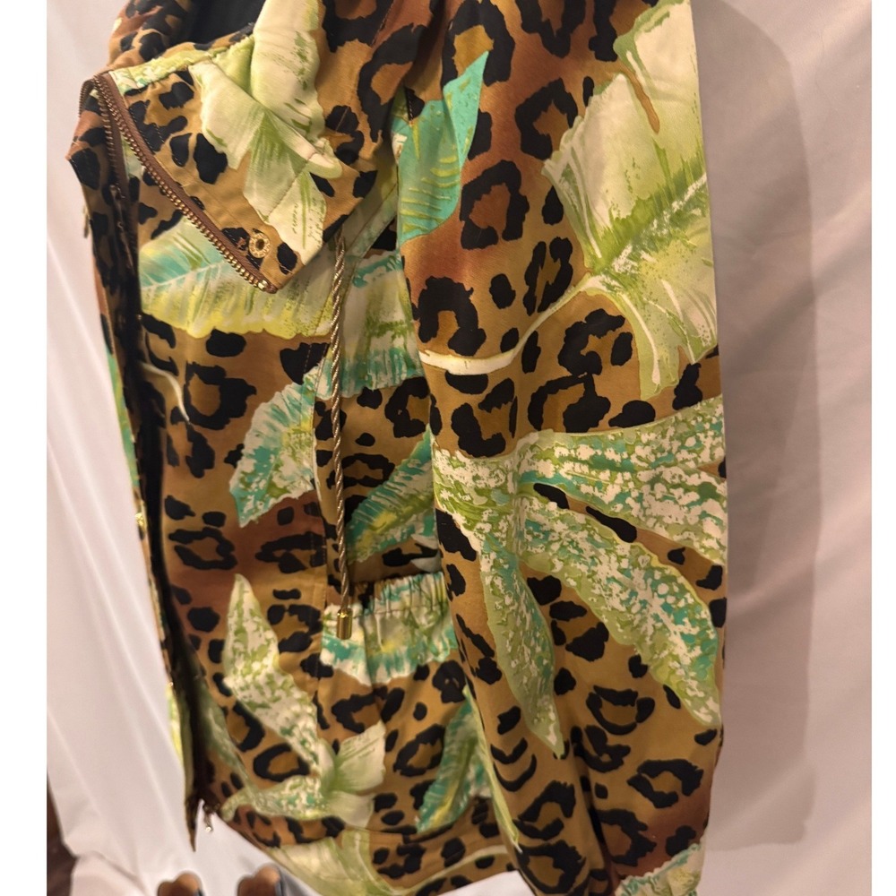 Berek Tropical Leopard Print Utility Jacket Gold Hardware Mens Medium - Picture 16 of 16